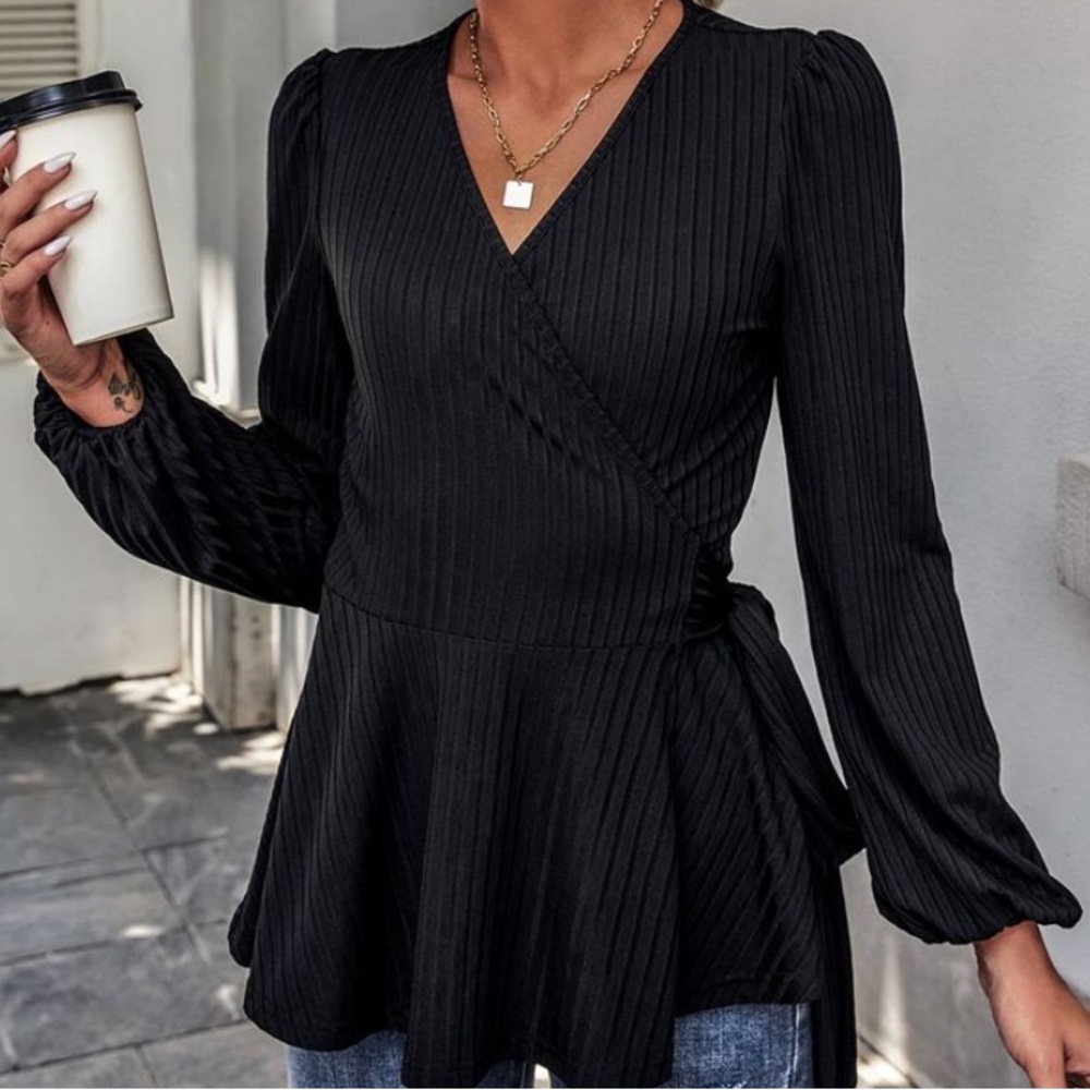 Black Wrap Top